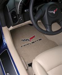 C6 Front Mats (Pair) - Cashmere Double Logo